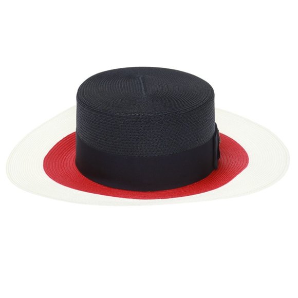 Gucci Papier Wide Brim Hat in Blue Red White. NEW - Picture 4 of 15